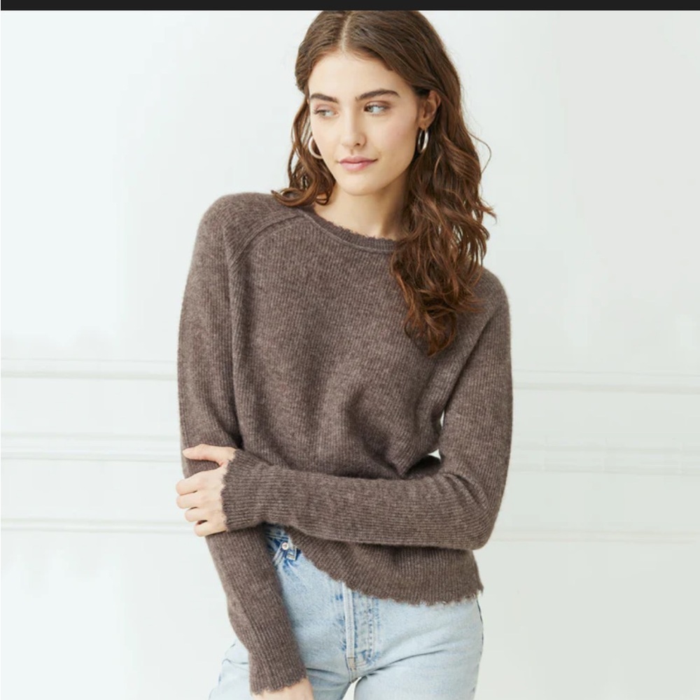 Autumn Cashmere Sweater - brown cashmere/silk blend cropped
